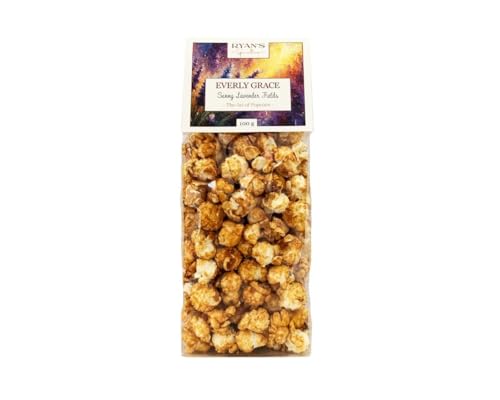 Everly Grace Popcorn – Sunny Lavender Fields, 100 g - Gourmet-Popcorn-Tüte mit Zitronen-Lavendel-Überzug, Handgefertigt in Deutschland, Sommerlicher Snack mit blumiger Note von RYAN'S Specialties