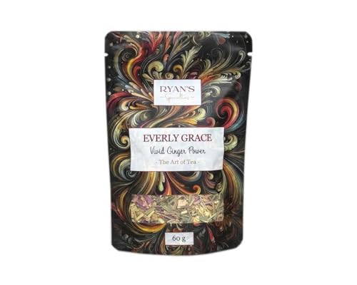 Everly Grace Vivid Ginger Power – Bio-Ingwertee ohne Koffein, 60 g – Kräutertee mit Apfel, Zitronenschale und Rosenblüten – Handgefertigt in kleinen Chargen in Augsburg von RYAN'S Specialties