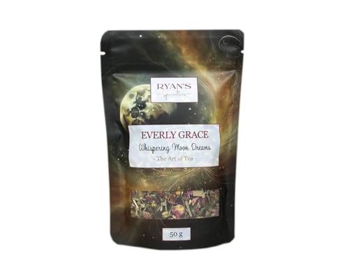 Everly Grace Whispering Moon Dreams – Bio-Kräutertee ohne Koffein, 50 g – Entspannende Mischung mit Kamille, Melisse und Rosenblüten – Handgefertigt in kleinen Chargen in Augsburg von RYAN'S Specialties