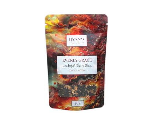 Everly Grace Wonderful Winter Whim – Bio-Schwarztee mit winterlichen Gewürzen, 80 g – Wintertee mit Ingwer, Zimt und Apfelstücken – Handgefertigt in kleinen Chargen in Augsburg von RYAN'S Specialties