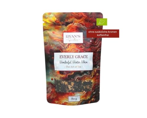 Everly Grace Wonderful Winter Whim – Bio-Schwarztee mit winterlichen Gewürzen, 80 g – Wintertee mit Ingwer, Zimt und Apfelstücken – Handgefertigt in kleinen Chargen in Augsburg von RYAN'S Specialties