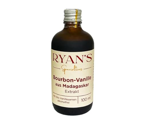 Madagaskar Bourbon-Vanille-Extrakt von Ryan's Specialties (100 ml) - 100 % natürlich & Bio-zertifiziert - ohne Alkohol - intensiver Vanille-Geschmack - dicke Konsistenz ähnlich zu Vanillepaste von RYAN'S Specialties