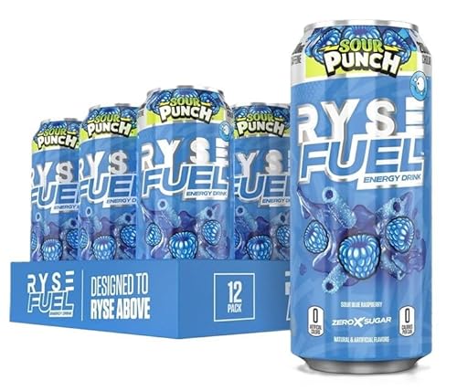 Fuel Energy Drink, Sour Blue Raspberry - 12 x 473 ml. von RYSE Up Supplements