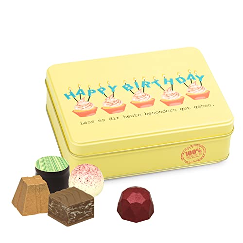 Präsentdose "Happy Birthday" 125g, Manufakturqualität!, handgefertigt von den Konditoren der Confiserie Rabbel...für ein Lächeln mehr am Tag von Rabbel