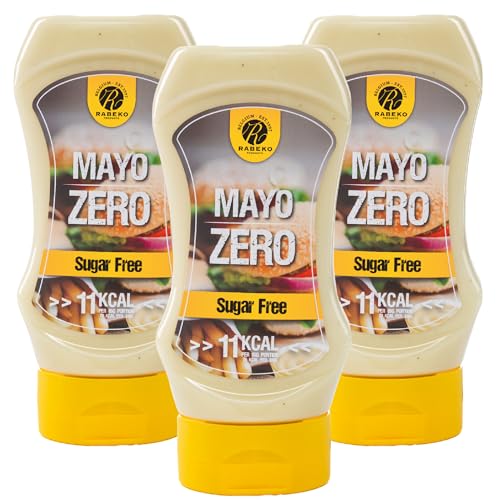 Rabeko Zero Sauce - Mayo, 3 x 350ml ohne Zucker & wenig Fett - gesunde Low Carb Produkte kalorienreduziert fettreduziert für Salat, Pommes Frites, Burger, Grill - Gluten und Laktosefrei von Rabeko Products