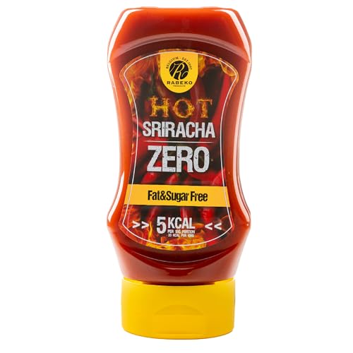 Rabeko Zero Sauce - Sriracha Scharf, 1 x 350ml ohne Zucker & wenig Fett - gesunde Low Carb Produkte kalorienreduziert fettreduziert für Salat, Pommes Frites, Burger, Grill - Gluten und Laktosefrei von Rabeko Products