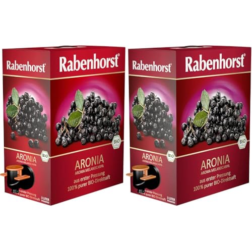 RABENHORST Aronia Muttersaft BIO Bag in Box (1 x 3 Liter). 100% purer Aronia-Direktsaft aus erster Pressung (Packung mit 2) von Rabenhorst