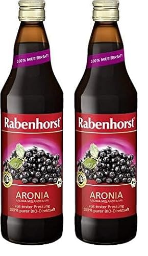 Rabenhorst Bio Aronia Muttersaft, vegan, 700 ml (Packung mit 2) von Rabenhorst