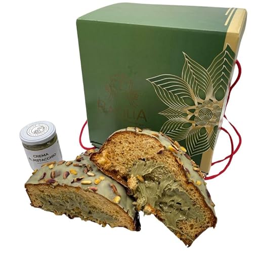 Artisan Glutenfreie Pistazien-Colomba - 600g + 200g Pistazien-Streichcreme - Handgefertigt in Sizilien von Racilia