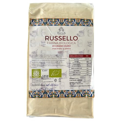 Russello Bio-Hartweizengrießmehl - ??100% sizilianischer und biologischer Urweizen - reich an Ballaststoffen und Proteinen - 1kg von Racilia