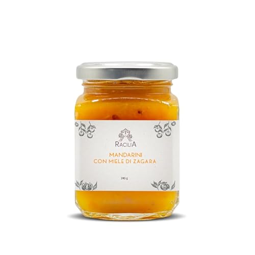 RACILIA Sizilianische Mandarinenmarmelade mit Orangenblütenhonig - 100% Sizilianische Marmelade, Glutenfrei, Italienisch - 240g von Racilia