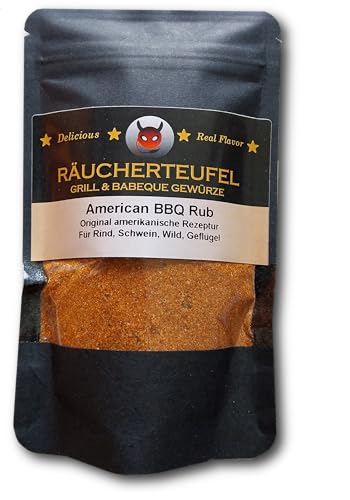 Räucherteufel American BBQ Rub 90g, BBQ-Gewürzmischung, Grill Gewürz, Räuchergewürz, Barbecue Rub, BBQ-Marinade von Räucherteufel