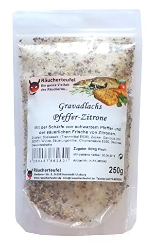 Räucherteufel Gravadlachs Pfeffer-Zitrone 250g, Lachsgewürz, Forelle von Räucherteufel