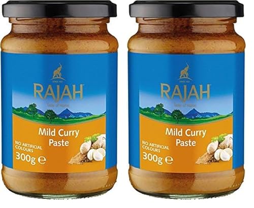 Rajah Currypaste – Milde Gewürzpaste für authentische Curry-Gerichte – Ideal zum Würzen von Fleisch, Fisch oder Gemüse – 1 x 300 g (Packung mit 2) von Rajah