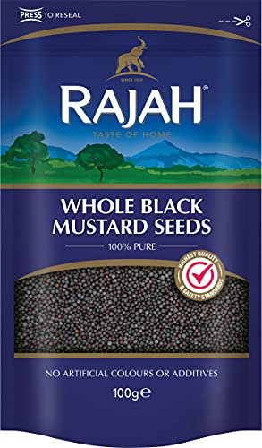 Rajah Senfsamen – Ganze, schwarze Senfkörner zum Würzen und Kochen – 1 x 100 g von Rajah