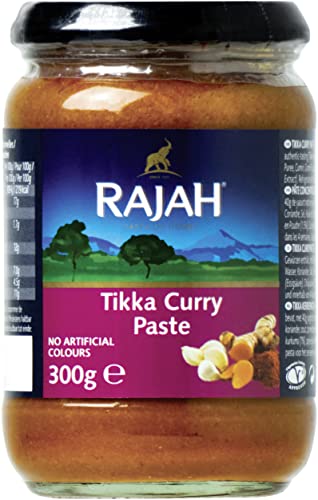 Rajah Tikka Currypaste – Scharfe Gewürzpaste angelehnt an das beliebte englische Tikka-Curry – Ideal zum Würzen von Fleisch, Fisch oder Gemüse – 1 x 300 g von Rajah