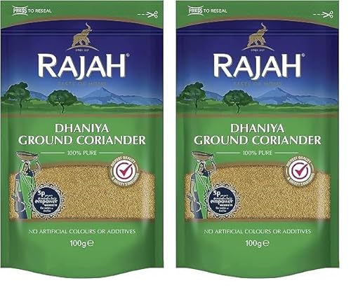 Rajah gemahlener Koriander – Korianderpulver zum Würzen und Kochen – 1 x 100 g (Packung mit 2) von Rajah