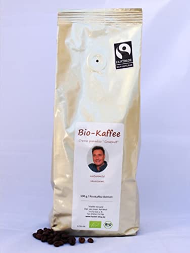 Ralf Moll® säurearmer BIO-Gourmet-Kaffee, 4er Pack (4x500g) ganze Bohnen, fairtrade, creme paradiso, mild geröstet von Ralf Moll