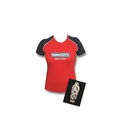 Ramazzotti Milano T-Shirt Damen Kurzarm Shirt in Rot Größe S - 100% Baumwolle von Ramazzotti