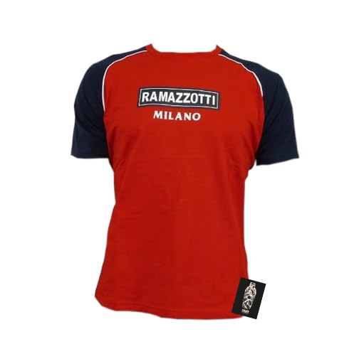 Ramazzotti Milano T-Shirt Herren Kurzarm Shirt in Rot Größe M - 100% Baumwolle von Ramazzotti