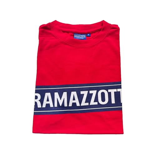 Ramazzotti T-Shirt Kurzarm Shirt Unisex in Rot Größe M- 100% Baumwolle von Ramazzotti