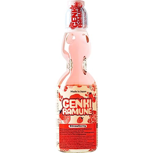 Ramune GENKI RAMUNE - Erdbeere Getränk - Multipack (30 X 200 ML) von Ramune