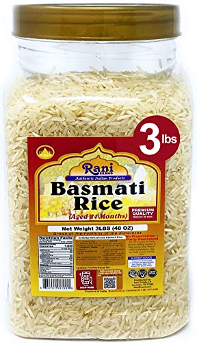 Rani Platinum White Basmati Reis, extra lang, 1,4 kg (1,37 g) ~ PET Jar ~ rein natürlich | vegan | glutenfreie Zutaten | indischer Ursprung von Rani Brand Authentic Indian Products