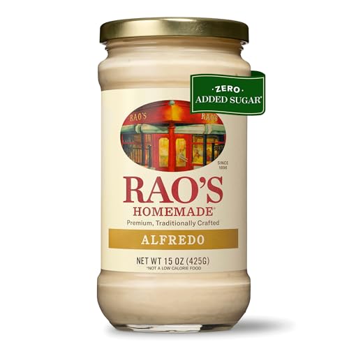 Rao's Homemade Alfredo Sauce, klassische 425 ml, cremige Pastasauce, hochwertige Mischung aus Parmesan und Romano-Käse, Sahne und Butter von Rao's