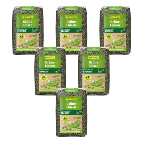 Rapunzel Bio Linsen grün (6 x 500 gr) von Rapunzel