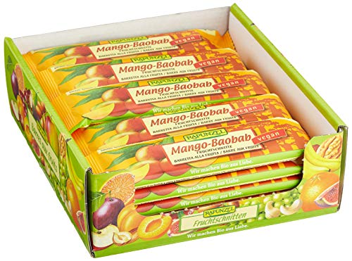 Rapunzel Fruchtschnitte Mango-Baobab, 25er Pack (25 x 40 g) von Rapunzel