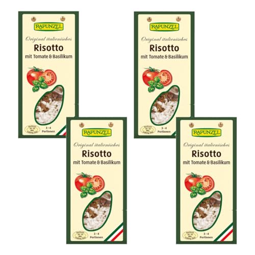 Rapunzel Risotto mit Tomaten und Basilikum, 4er Pack (4 x 250 g) - Bio von Rapunzel