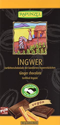 Rapunzel Zartbitter Schokolade Ingwer 55% HIH,4er Pack (4x 80 g) - Bio von Rapunzel