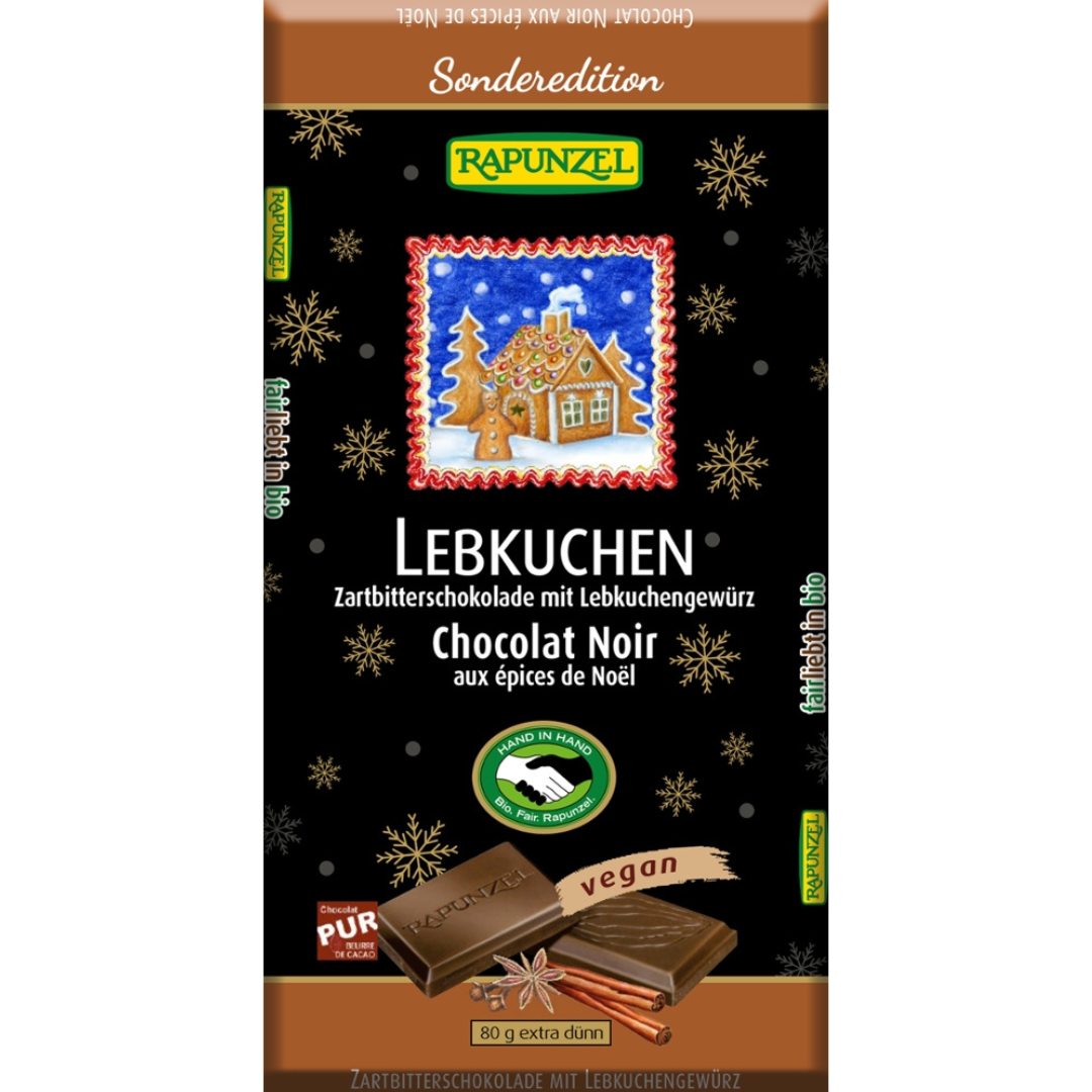 Zartbitterschokolade mit Lebkuchengewürz von Rapunzel