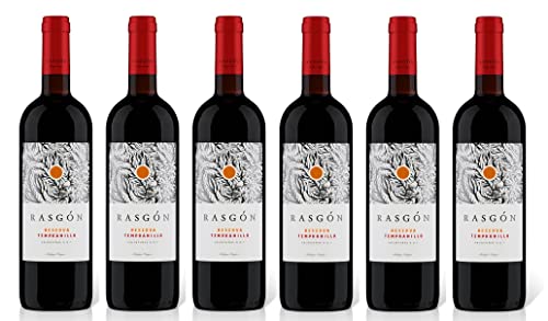 6x 0,75l - 2016er - Rasgón - Tempranillo Reserva - Valdepeñas D.O.P. - Spanien - Rotwein trocken von Rasgón