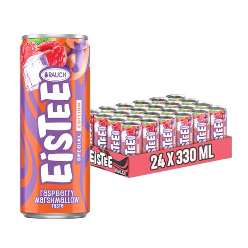 Rauch Eistee Crazy Flavours | Raspberry Marshmallow | streng limitiert | verrückte Geschmackssorten | Frucht & Candy | 24x 0,33l Dose von Rauch Eis Tee