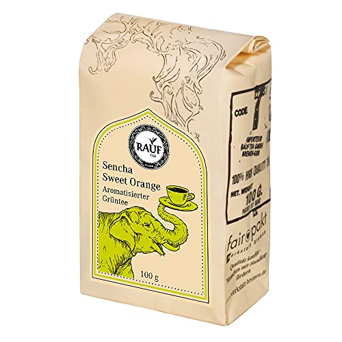 Rauf Tee - aromatisierter Grüntee Sencha Sweet Orange 100g von Rauf Tee