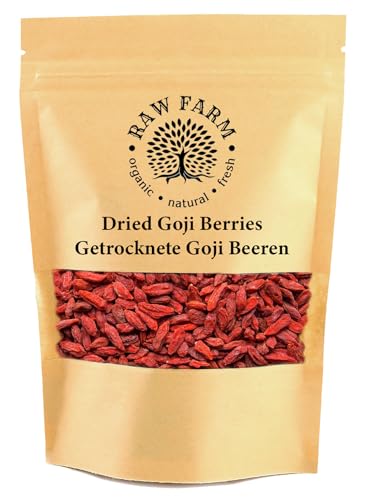 1 kg Goji Beeren, Ganze Früchte, Sonnengetrocknet, Frei von Zusätzen von Raw Farm Organic Natural Fresh