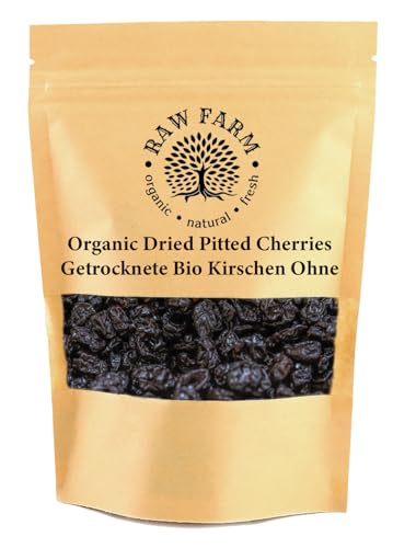 500 g Bio Kirschen Getrocknete, Ohne Kern, Frei Von - Zusatzstoffen, Süßungsmitteln, Konservierungsstoffen von Raw Farm Organic Natural Fresh