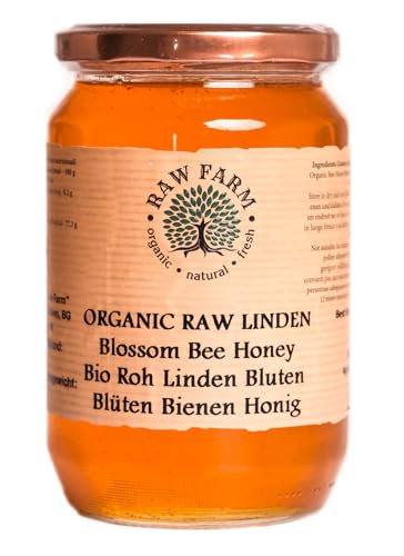 900 g Roher Bio Linden Blüten Bienen Honig - Raw Farm von Raw Farm Organic Natural Fresh