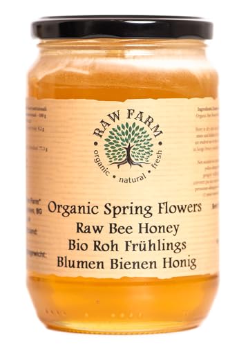 900 g Bio Frühlings Wildblumenhonig, flüssiger Bienenhonig, direkt vom Imker (900, Frühlings Wildblumen Honig) von Raw Farm Organic Natural Fresh