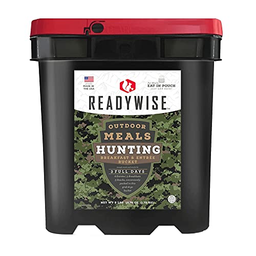 ReadyWise 3-Tage-Jagd-Eimer | gefriergetrocknete Mahlzeiten im Freien | Grab-and-Go Eimer | 36,5 Portionen von ReadyWise