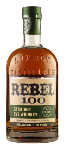 Rebel 100 Rye Whiskey | Abgefüllt in kleinen Batches | Straight Rye Whiskey mit 100 Proof | Leicht holzige Einschläge mit kräftigen, süßen Gewürznoten | 1 x 700ml von Rebel