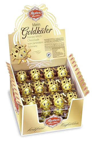 Reber Mein Goldkäfer – Schoko-Glückskäfer aus Alpenmilch-Schokolade. Feinste Milch-Chocolade von zartem Schmelz. Das perfekte Geschenk für Neujahr und Weihnachten 15g von Reber