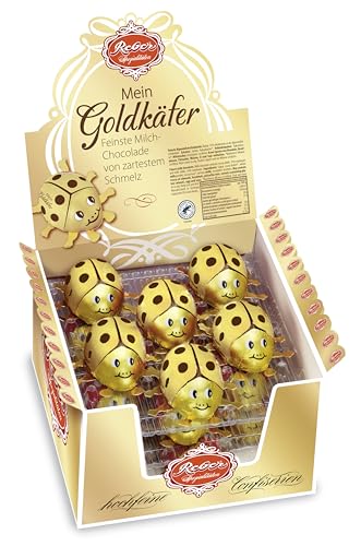 Reber Mein Goldkäfer – Schoko-Glückskäfer aus Alpenmilch-Schokolade. Feinste Milch-Chocolade von zartem Schmelz. Das perfekte Geschenk für Neujahr und Weihnachten 30g von Reber