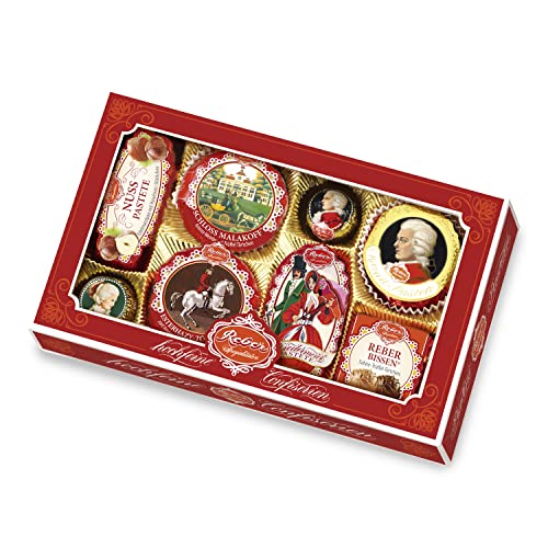 Reber Spezialitäten-Kassette, Pralinen, Mozart-Kugel, Constanze-Mozart-Kugel, Marzipan, Pasteten, Tolles Geschenk, 8er-Packung von Reber