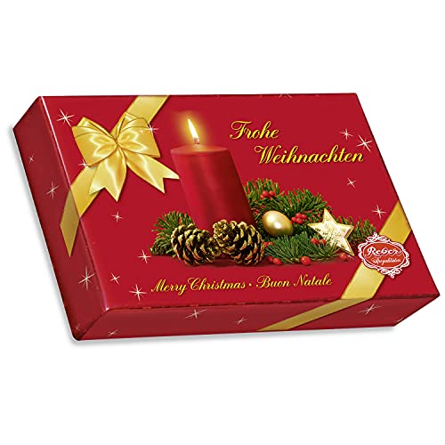 Reber Spezialitäten-Kassette, Weihnachts-Edition, Pralinen, Mozart-Kugel, Constanze-Mozart-Kugel, Marzipan, Pasteten, Nougat, Ideales Weihnachtspräsent, 11er-Packung von Reber