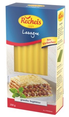 Recheis Lasagne 250g, gelb 5 x 250 g von Recheis