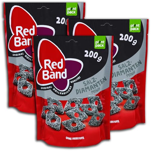 3 er Pack Red Band Salzdiamanten Minis 3 x 200g Salzige Mini-Lakritz-Rauten von Red Band