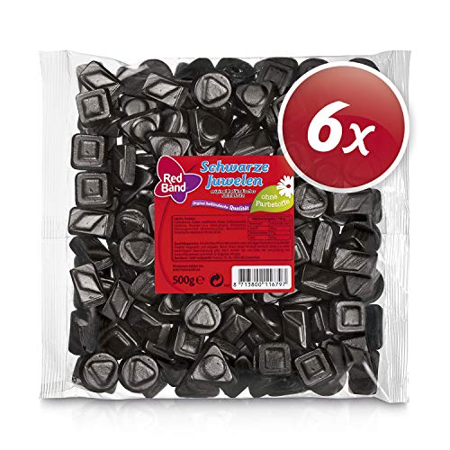 Red Band Schwarze Juwelen 500 g Beutel – 6er Pack | Lakritz von Red Band