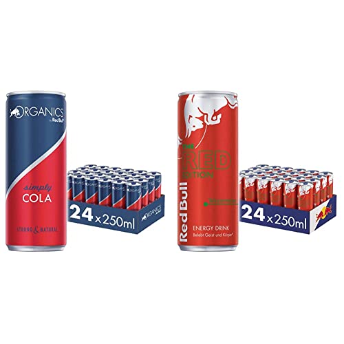 Organics by Red Bull Simply Cola - 24er Palette Dosen - Bio-Erfrischungsgetränke 100% natürliche Zutaten, EINWEG & Energy Drink Red Edition - 24er Palette Dosen von Red Bull